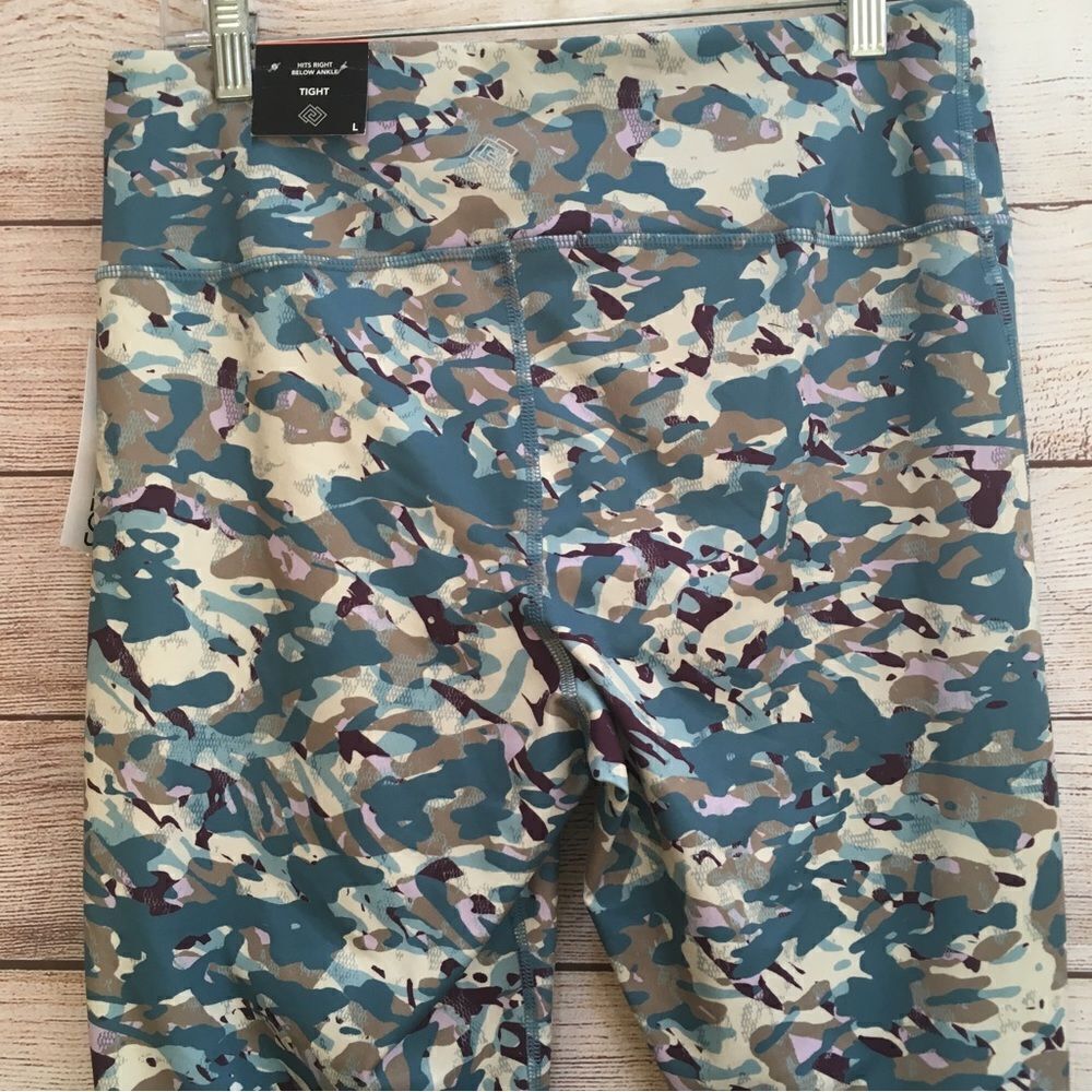 NEW WITH TAGS ZELOS HIGH RISE LEGGINGS IN TURQUOISE CAMO‎ - Picture 6 of 8